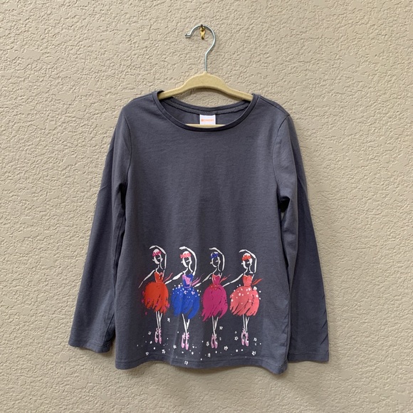 Gymboree Ballerina Colorful Grey Long Sleeve Tee - Picture 2 of 5